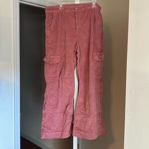 Pink corduroy cargo pants